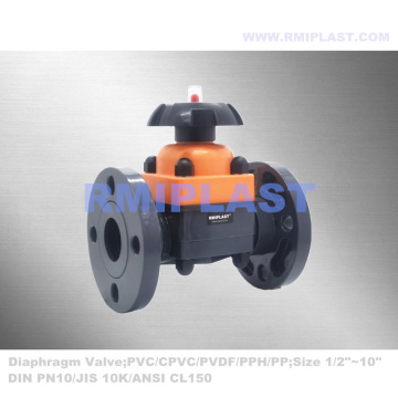 PVC Flanged Diaphragm Valve 2-1/2" 3" 4"