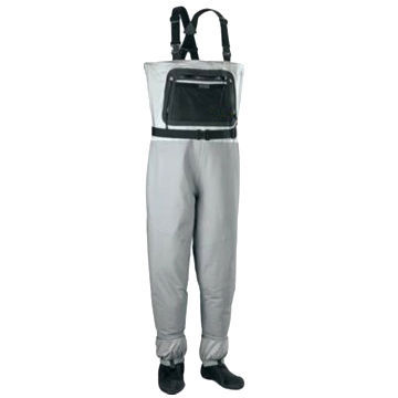 Fishing chest wader, breathable and lightweight, attached nylon gaiter