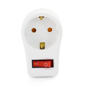 High-Quality 2 Pin European French German Electrical Plug 16A 250V EU Socket Converter - 1 Outlet with Switch & Safety Protection