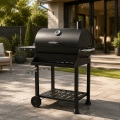 Ahumador resistente de la parrilla del Bbq del carbón de leña del barril con la puerta de acceso lateral y la bandeja de carbón de altura ajustable