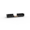 Modern Black Leather Corner Sofa Set High Quality Couch Sectional Furniture