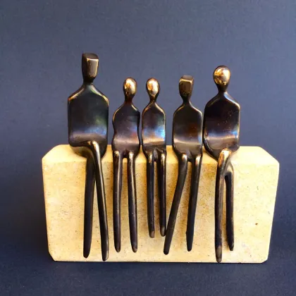 Abstract loving couple bronze sculpture contemporary decorative objects and figurines