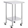 Stainless steel work tables with Wheels for restaurants