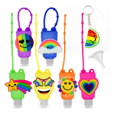 Leak Proof Rainbow Portable Silicone Hand Sanitizer Sleeve
