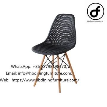 Stackable chair with iron legs plastic cheap dining chair