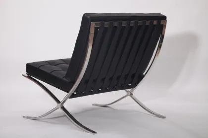 Leather Barcelona chair and stool replica YADEA