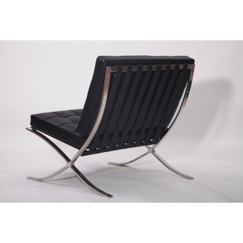 Solid Steel Leather Lounge Chair Leather Barcelona chair and stool replica YADEA Factory