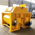 Portable dual horizontal shaft concrete mixer