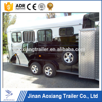 extended china 3 horse loading horse float,deluxe horse floats