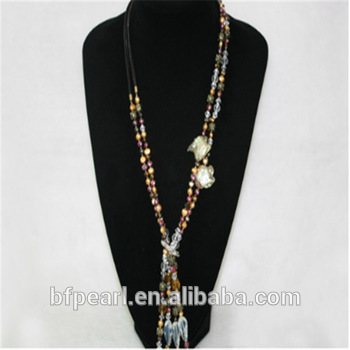 17 inches Multicolor Freshwater Pearl Strands Necklace Wholesale