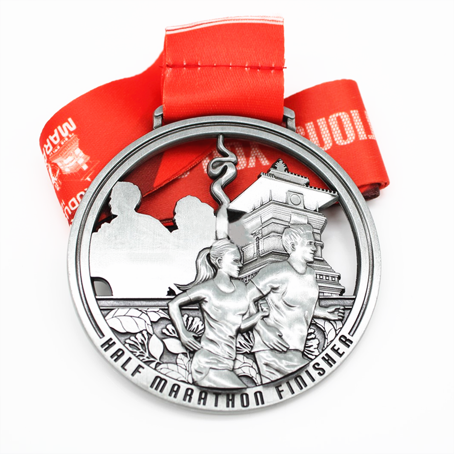 Running Silver Metal Medal