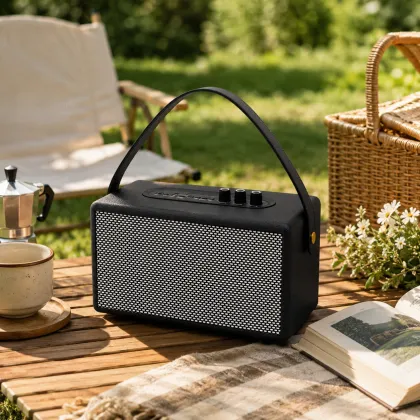 Black Leather Wireless Speaker