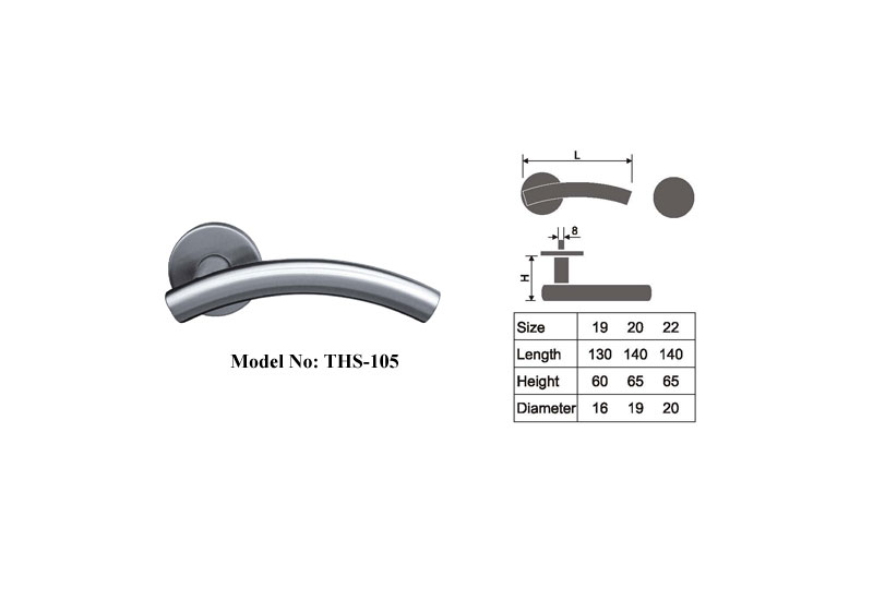 Stylish Curved Tube Door Lever Handle Sets