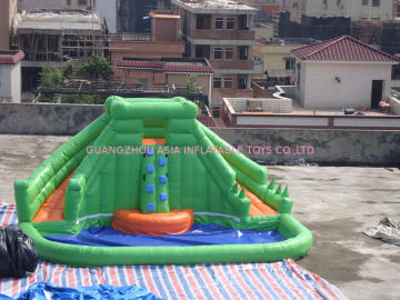 Oem / Odm Waterproof And Fire Retardant Inflatable Hippo Slide / Pool Slide