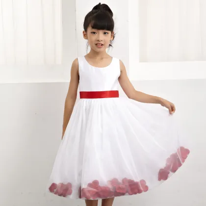 Kids white dress summer girls flower princess party dresses