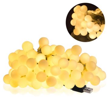 USB Chargeable LED Globe String Lights - Warm Lighting for Indoor/Outdoor Decor