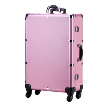 Makeup Station with Lighted Mirror Rolling Case