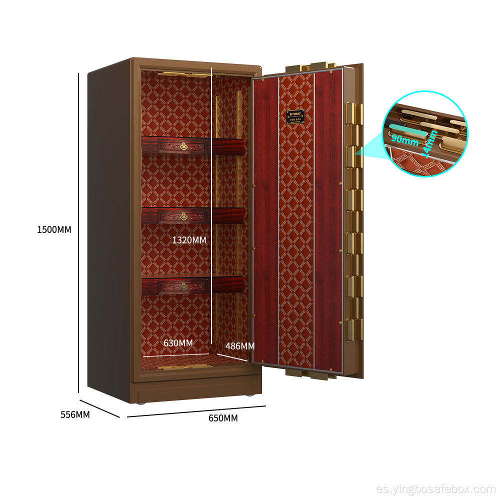 Caja de seguridad digital de huellas dactilares de acero sólido