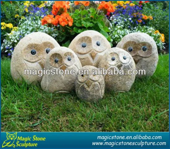 stone owl garden art