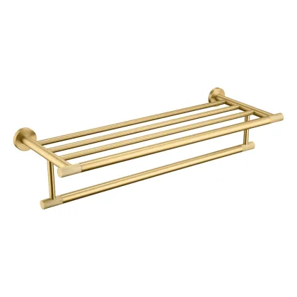 Knurling Brushed Gold Clothes hock