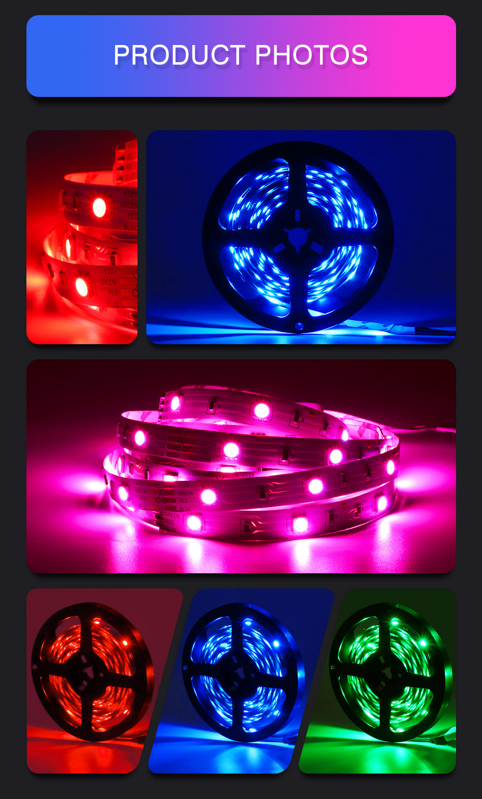 Waterproof RGB LED Tape Lights