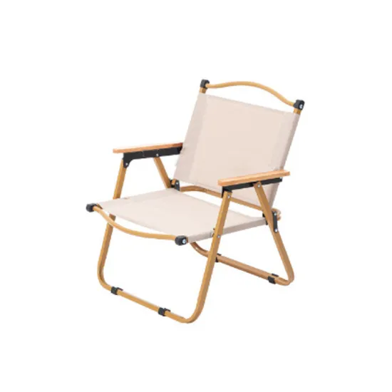 High Quality Aluminum Frame Folding Wood Armrest Garden Chair for Lawn, Camping, and Fishing