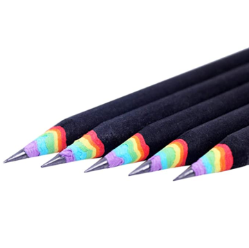 Recycled Newspaper Pencils - Promotional, Personalized, Rainbow Black Pencils for Office & School