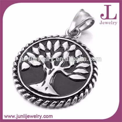 Silver Stainless steel 3D Tree Of Life Pendant