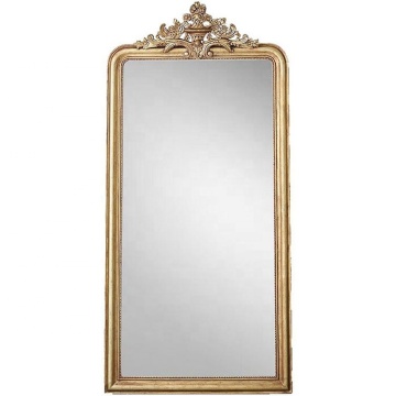 High-End French Antique Carved Wood Floor Mirror