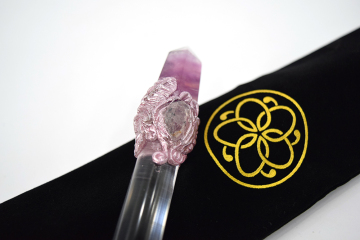 Q're Fluorite And Herkimer Diamond Hand-made Pure Crystal Singing Bowl Wand