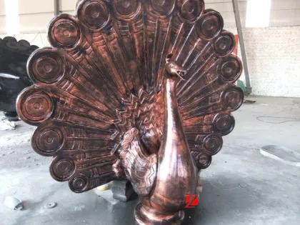 the tail metal garden peacock statue