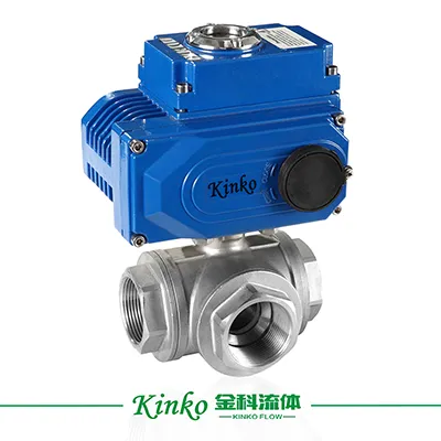 Electric three-way wire buckle ball valve