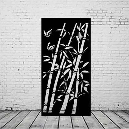 Bamboo Pair Metal Wall Art Panels