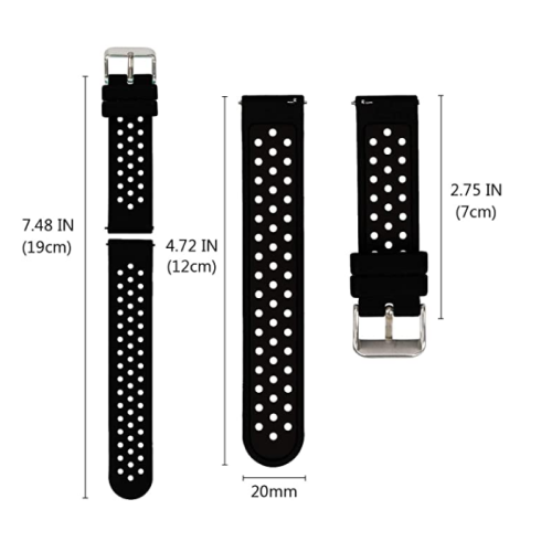 Bande de montre de silicone de silicone universelle de 18mm-24mm de largeur