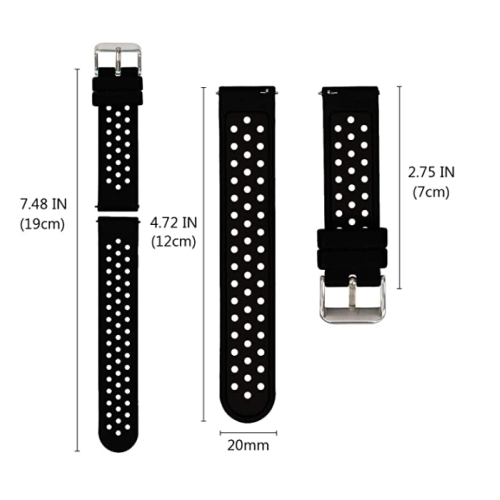 유니버설 18mm-24mm 너비 실리콘 시계 밴드