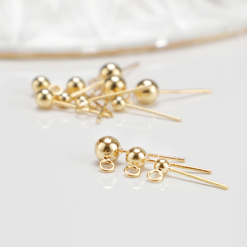 Épingles à tête à billes plaquées à 18 carats pour la fabrication de bijoux - pendentif suspendus et boucles d'oreilles