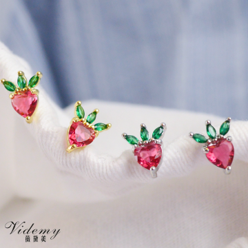 Exquisite Radish Cut Zircon Earrings for Feminine Style