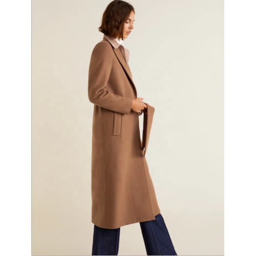 Lange Wolle Fashion Khaki Winter Dicker Mantel
