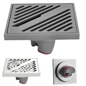 Factory OEM 4 pouces 10x10cm en laiton Doudeur de douche d'auto-fermer en laiton avec un filtre anti-odor et anti-insecte