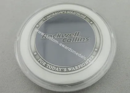 Zinc Alloy Metal Double Sided Air Force Coin / Personalized Eagle Coin With Antique Silver Plating