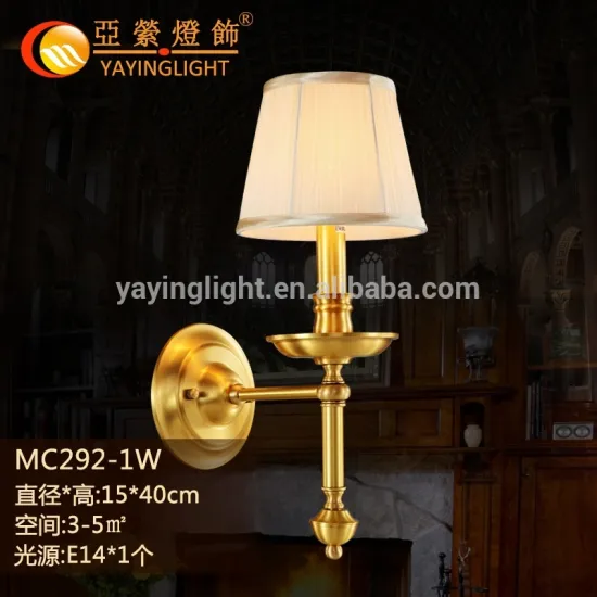 American bedroom bedside cloth wall lamp,hallway living room European-style minimalist single head wall lamp