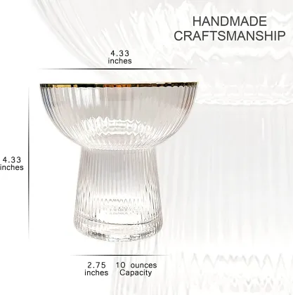 Elegant Stemless Vertical Stripes Cocktail Glasses