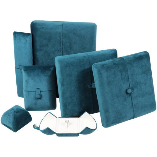 Velvet double-opening jewelry box for rings bracelets