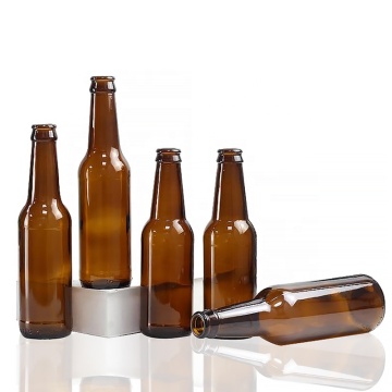 Bottiglie di birra marrone belga: bottiglie di vetro trasparenti da 330 ml e 500 ml con coperchi e supporto logo