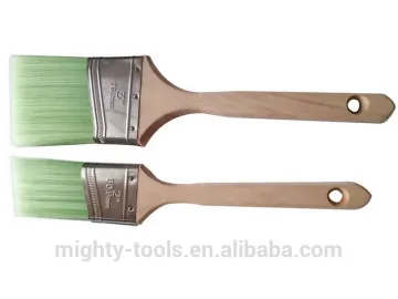 Green Synthetic Fiber Paint Brush With Long Wooden Handle