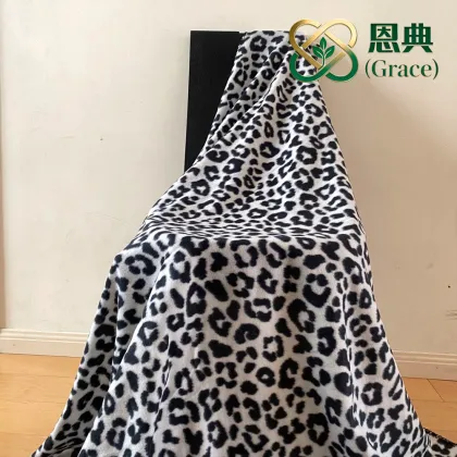 Grace Leopard Print Fleece Blanket