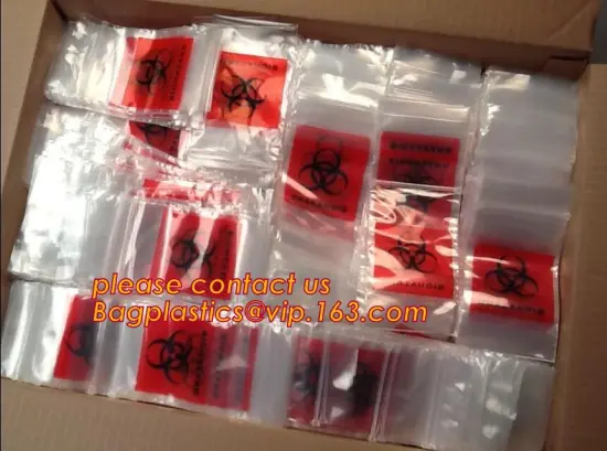 biohazard PE Zipper Specimen Bags, Zip Top Biohazard Bags, LDPE specimen bag