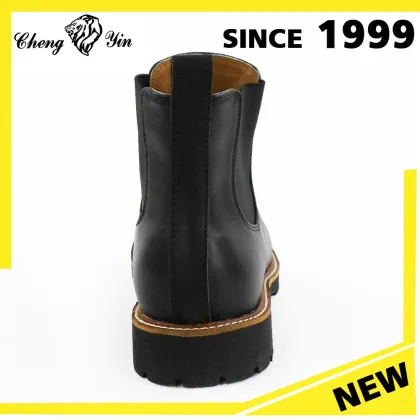 Wholesale Black Winter Casual Man Boot Round Toe Chelsea Boots