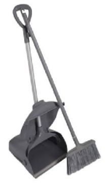 Plastic dustpan and broom