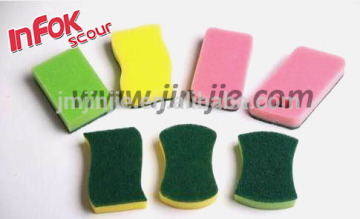 Multi-colour kitchen cleaning sponge scouring pad / Non-scratch kitchen sponge holder / bath sponge scrubber
